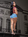 SUPER DISTRESSED MID RISE SHORT