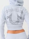 CRYSTAL LOGO CROP ZIP HOODIE