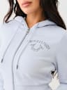 CRYSTAL LOGO CROP ZIP HOODIE