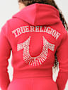 CRYSTAL LOGO CROP ZIP HOODIE
