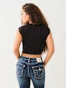 CRYSTAL LOGO WINGED NOTCH BABY TEE