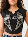 CRYSTAL LOGO WINGED NOTCH BABY TEE