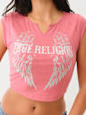 CRYSTAL LOGO WINGED NOTCH BABY TEE