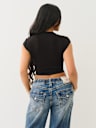 RIBBED BUDDHA LOGO NOTCH BABY TEE