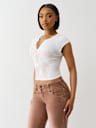 RIBBED BUDDHA LOGO NOTCH BABY TEE