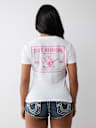 CAMISETA CON CUELLO EN V WORLD TOUR EN CRISTAL