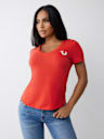 CAMISETA CON CUELLO EN V WORLD TOUR EN CRISTAL