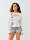 LONG SLEEVE KEYHOLE LOGO TOP