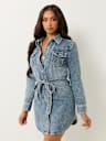 GEORGIA SUPER QT BELTED SHIRT DRESS