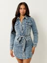 GEORGIA SUPER QT BELTED SHIRT DRESS