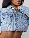 CHAQUETA DE MEZCLILLA CORTA SUPERGASTADA