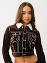 CORDUROY BIG T CROP JACKET