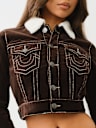 CORDUROY BIG T CROP JACKET