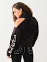 TURTLENECK COLD SHOULDER SWEATER