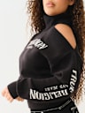 TURTLENECK COLD SHOULDER SWEATER