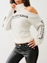 TURTLENECK COLD SHOULDER SWEATER