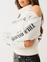 TURTLENECK COLD SHOULDER SWEATER