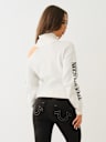 TURTLENECK COLD SHOULDER SWEATER