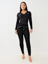 SEAMLESS RIBBED CROP HENLEY TEE