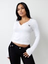 SEAMLESS RIBBED CROP HENLEY TEE