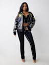 CHAQUETA DE CUERO SINTÉTICO BORDADA