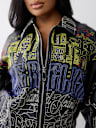 CHAQUETA DE CUERO SINTÉTICO BORDADA