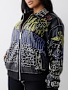 CHAQUETA DE CUERO SINTÉTICO BORDADA