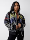 CHAQUETA DE CUERO SINTÉTICO BORDADA