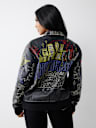 CHAQUETA DE CUERO SINTÉTICO BORDADA