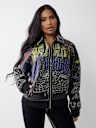 CHAQUETA DE CUERO SINTÉTICO BORDADA