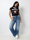 TRUE RELIGION X PLAYBOY LETTUCE EDGE HEM BABY TEE