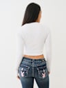 PLAYBOY X TRUE RELIGION LONG SLEEVE BABY TEE