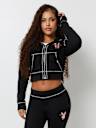 TRUE RELIGION X PLAYBOY CRYSTAL CROP ZIP HOODIE