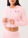 TRUE RELIGION X PLAYBOY CRYSTAL CROP ZIP HOODIE