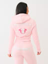 TRUE RELIGION X PLAYBOY CRYSTAL CROP ZIP HOODIE
