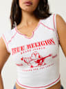 CAMISETA PEQUEÑA ACANALADA CON MUESCAS WORLD TOUR