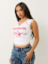 CAMISETA PEQUEÑA ACANALADA CON MUESCAS WORLD TOUR