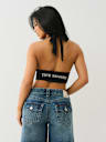 CRYSTAL PLUNGE HALTER TOP