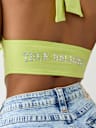 CRYSTAL PLUNGE HALTER TOP