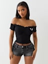 LETTUCE EDGE OFF-THE-SHOULDER TOP