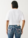 EMBROIDERED BUDDHA BOXY CROPPED TEE