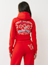 SUDADERA CON CAPUCHA Y CIERRE WORLD TOUR CON BORDADO DE LÚREX
