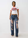 CRYSTAL LOGO RINGER BABY TEE
