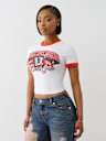 CRYSTAL LOGO RINGER BABY TEE