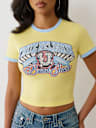 CRYSTAL LOGO RINGER BABY TEE