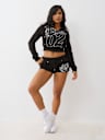 SHRUNKEN ROPE STITCH ZIP HOODIE
