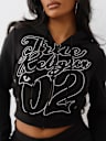 SHRUNKEN ROPE STITCH ZIP HOODIE