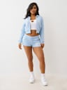 SHRUNKEN ROPE STITCH ZIP HOODIE