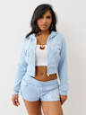 SHRUNKEN ROPE STITCH ZIP HOODIE