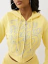 SHRUNKEN ROPE STITCH ZIP HOODIE